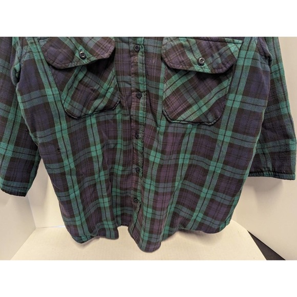 Vintage LL Bean 3/4 Sleeve Quilted Flannel Shirt Jacket Made In USA - Picture 4 of 11